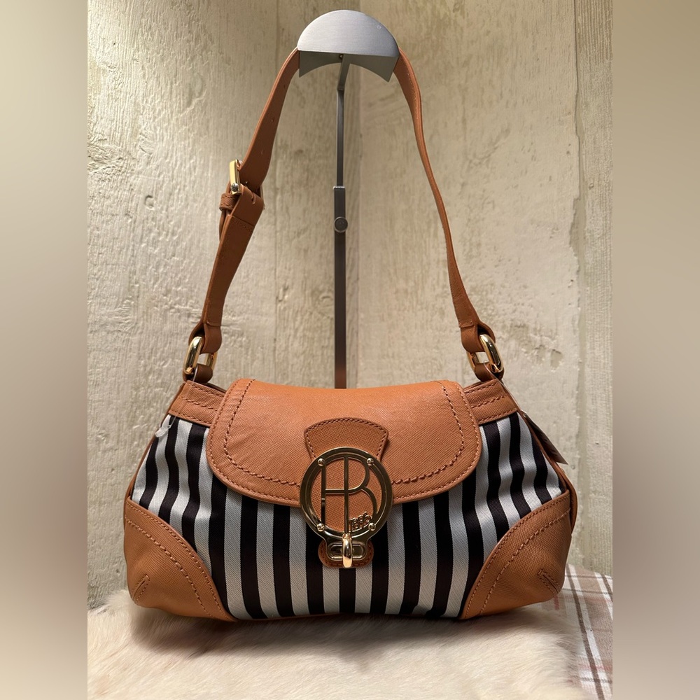 NWT Henri Bendel Striped Tan Shoulder Bag